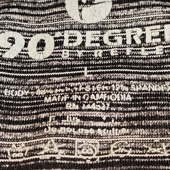 90 Degree by Reflex Large Women's Black Grey Leggings Stretch Activewear - Picture 2 of 8